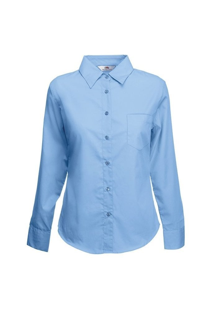 SS012 Lady-Fit Poplin Long Sleeved Shirt (XS To 3XL) 5 COLOURS