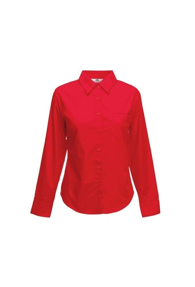 SS012 Lady-Fit Poplin Long Sleeved Shirt (XS To 3XL) 5 COLOURS