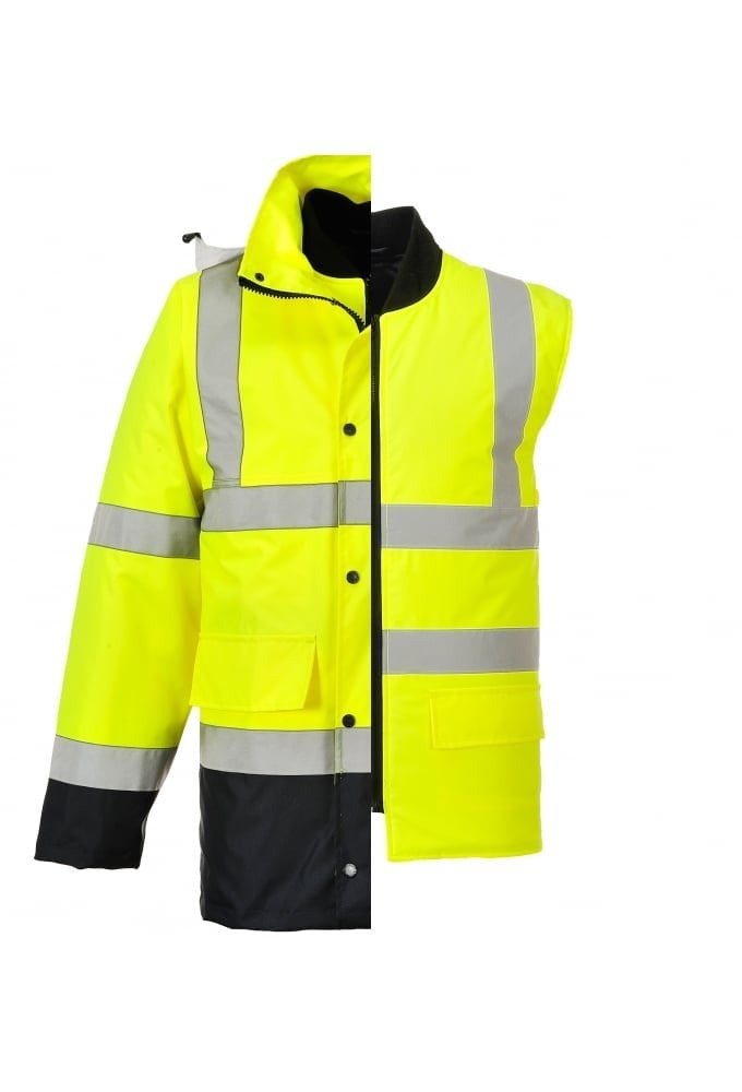 S471 Hivis 4-In-1 Contrast Traffic Jacket (Small To 3XL)