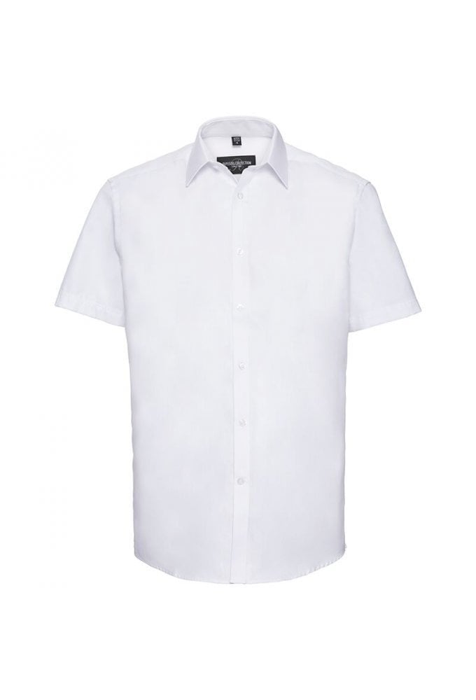 J963M Short Sleeved Herringbone Shirt (14.5 TO 19.5) 2 COLOURS