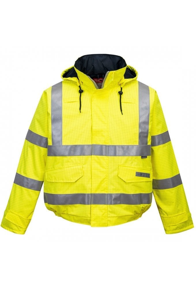 S773 BIZFLAME RAIN HI VIS ANTISTATIC FLAME RETARDENT BOMBER JACKET (XSmall to 4XLarge)