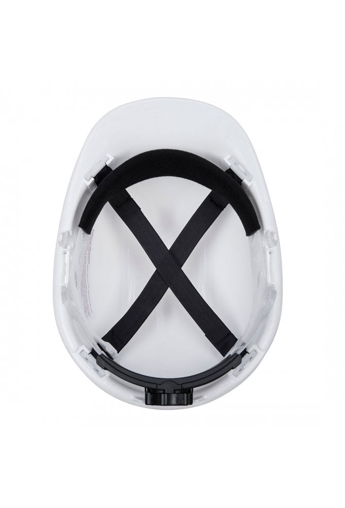 PS57 -Portwest Expertbase Ratchet Adjust Safety Helmet White