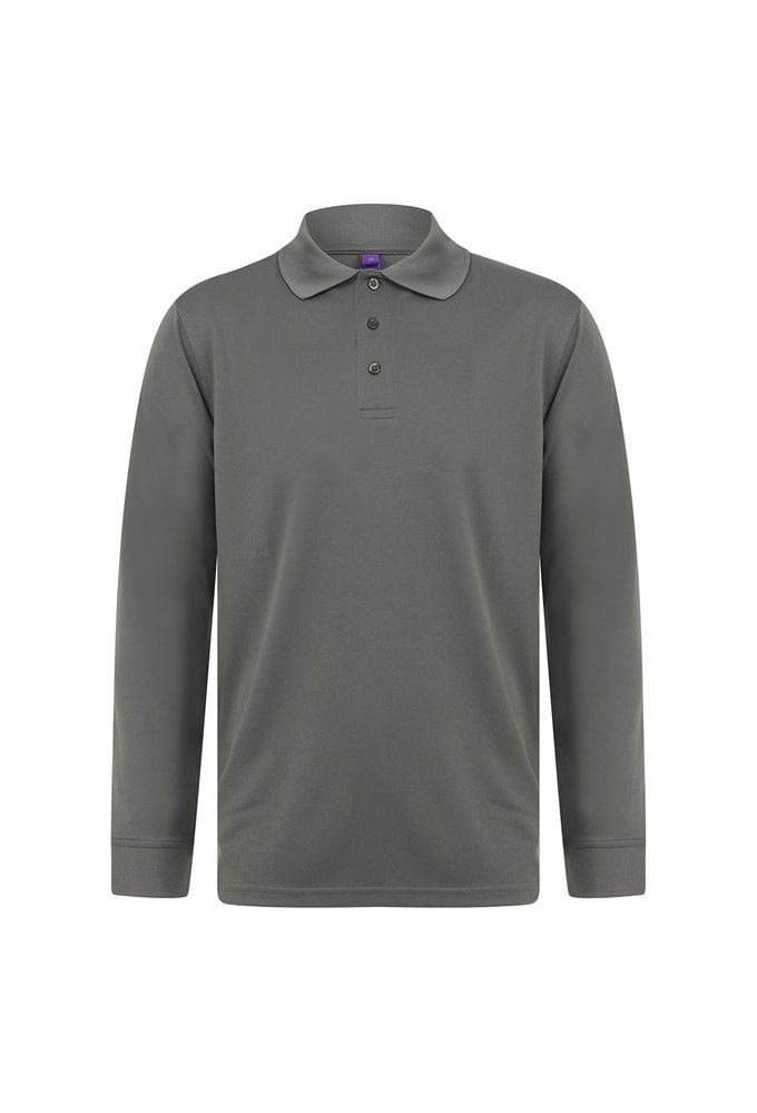 HB478 Henbury Long Sleeved Cool Plus Polo Shirt (XXS to 4XLarge) 7 COLOURS