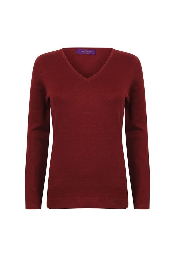 HB721 Womens 12 Gauge V-Neck Jumper
