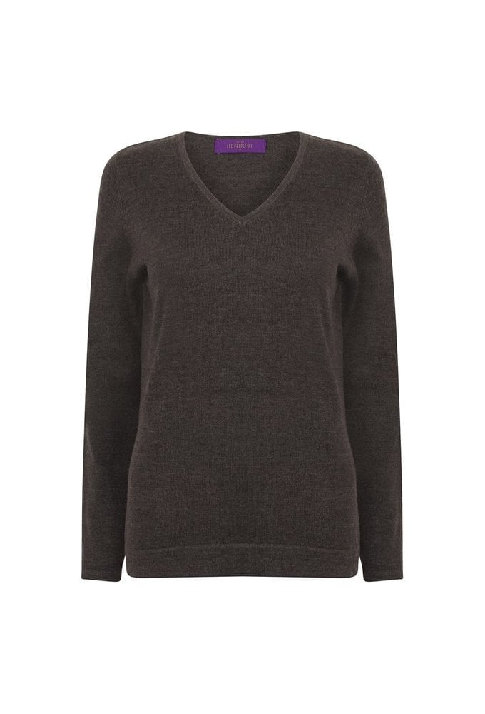 HB721 Womens 12 Gauge V-Neck Jumper