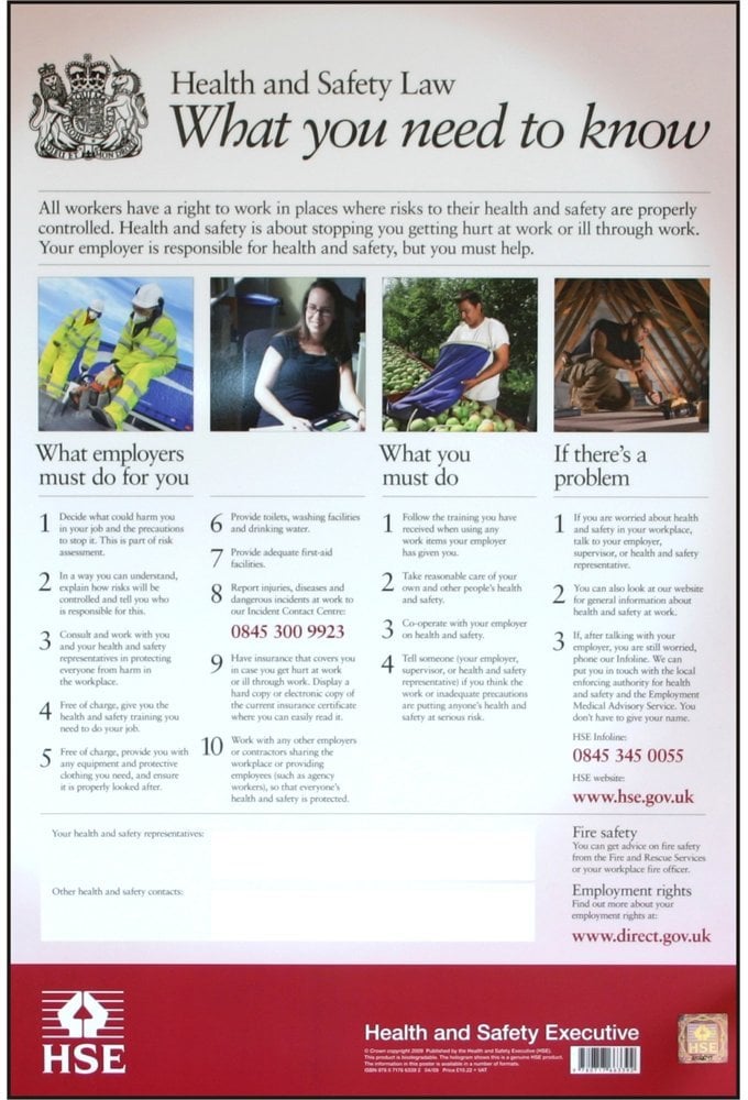 BSSHSE01 Health & Safety Law Poster