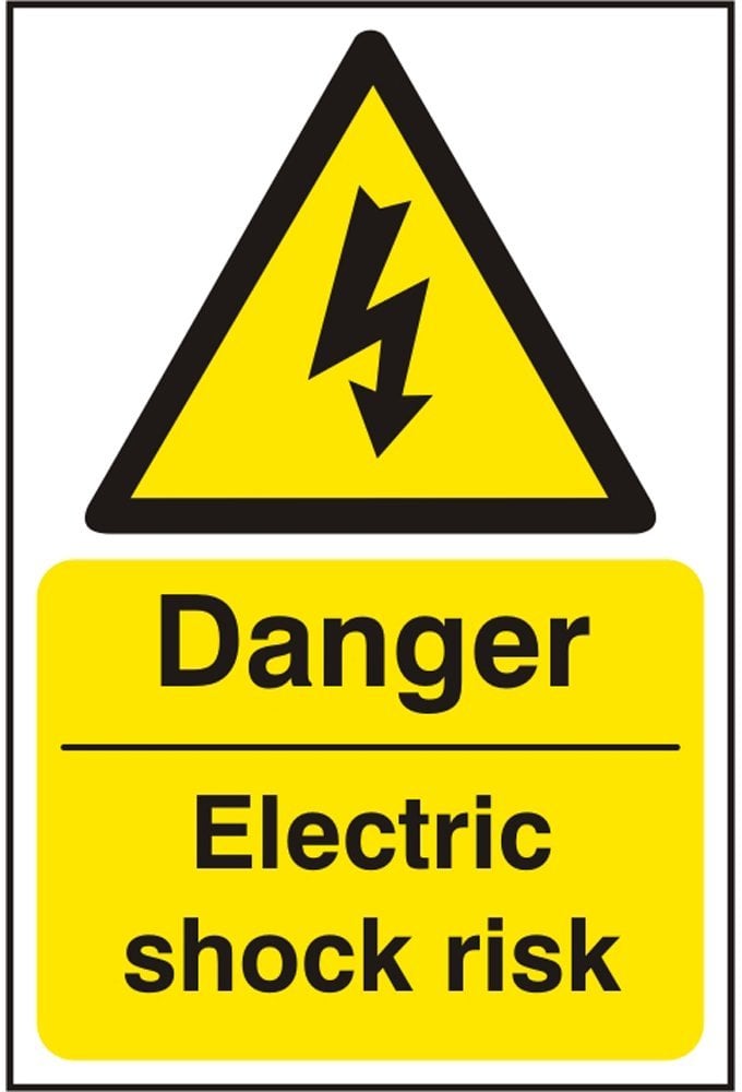 BSS11013 Danger Electric Shock Risk Sign Vinyl Version