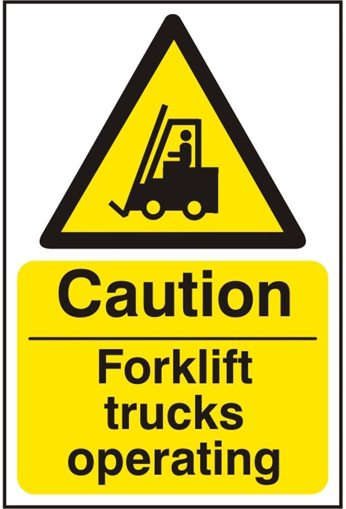 BSS11132 Caution Forklift Trucks Operating Sign PVC Version
