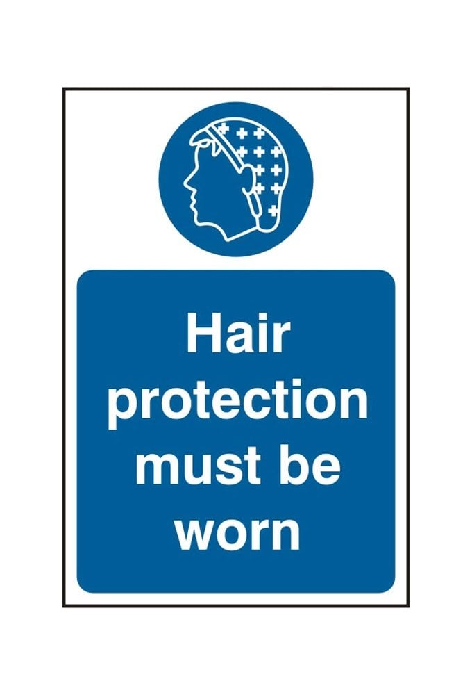 BSS11478 Hair Protector Must Be Worn Sign Vinyl Version