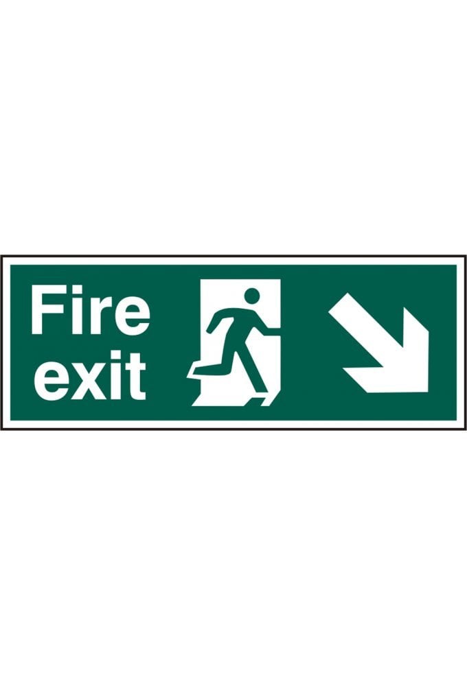 BSS12101 Fire Exit Man Down Right Sign PVC Version