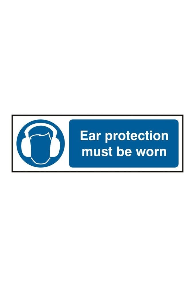 BSS11404 Ear Protection Must Be Worn Sign Vinyl Version