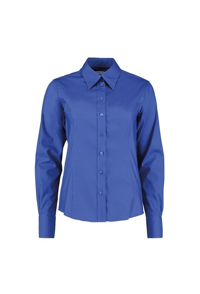 KK702 Womens Corporate Oxford Long Sleeved Blouse (Size 8 to 24) 5 COLOURS