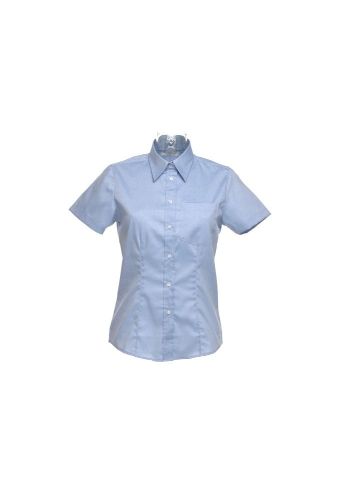 KK719 Womens Corporate Pocket Oxford Short Sleeved Blouse (Size 8 yo Size 20) 2 COLOURS