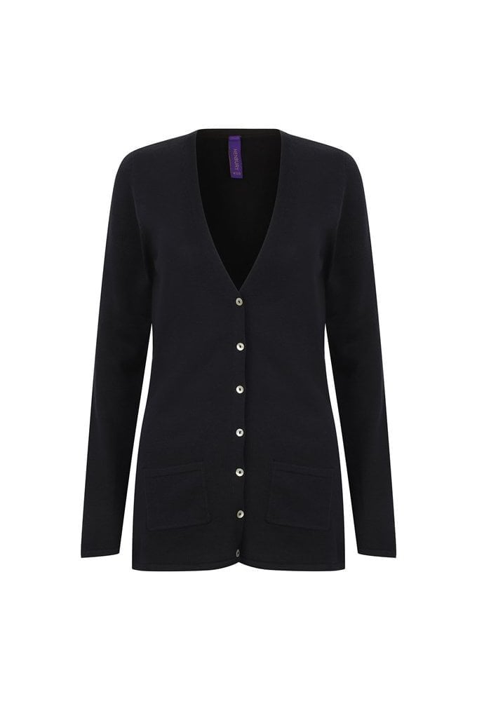 HB723 Womens V-Button Cardigan