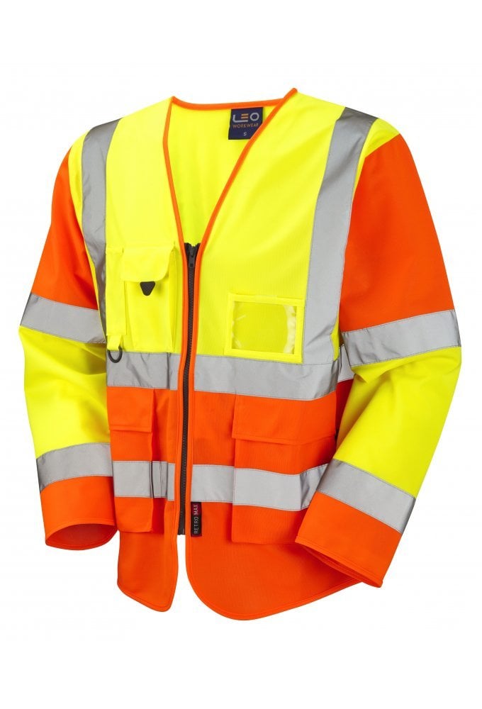 S12-Y/O Wrafton Two Tone Hi Vis Long Sleeved Vests (Small To 6XL)