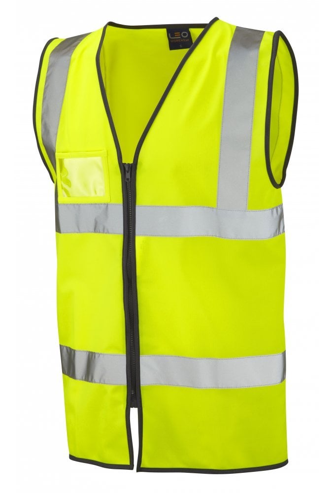 W02-Y Rumsan ID Pouch Yellow Zipped Hi Vis Vests (Small To 6XL)