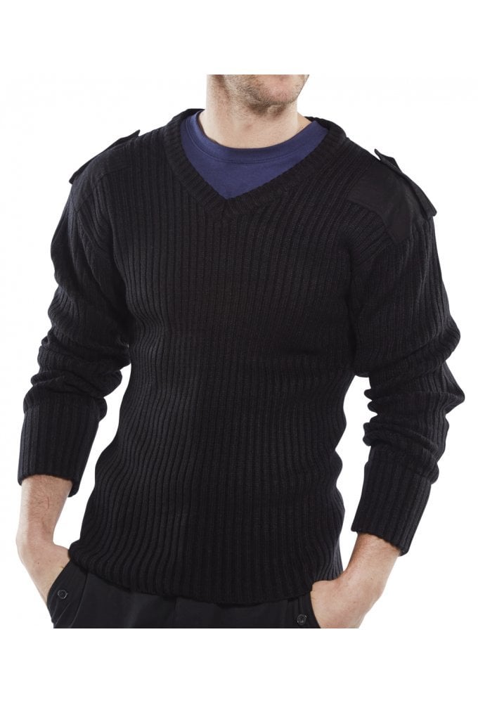 AMODV Click Nato V-Neck Sweat Shirt (Small to 3Xlarge) BLACK