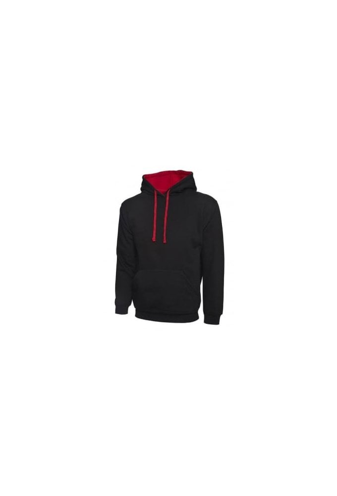 UC507 Uneek Contrast Hooded SweatShirt (Xsmall to 4Xlarge) 12 Colours