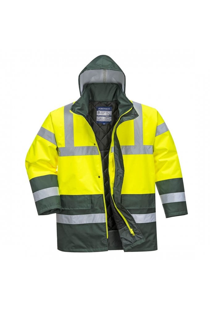 S466 Portwest Hi Vis Contrast Winter Traffic Jacket (Xsmall to 6Xlarge) 6 COLOURS