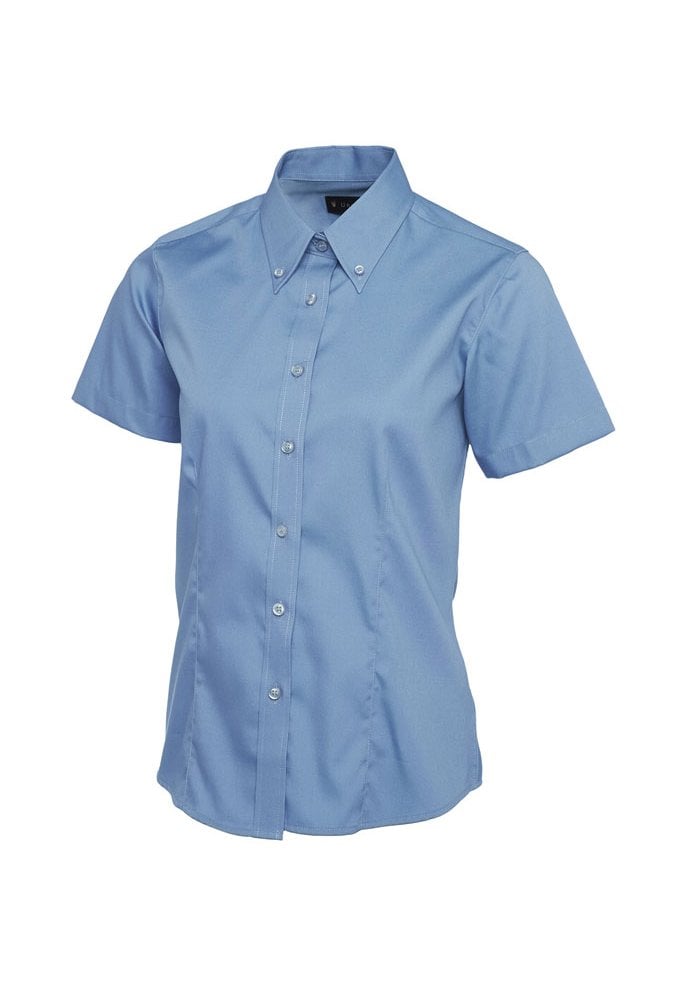 UC704 Ladies Pinpoint Short Sleeved Oxford Shirt (Size 8 to Size 24) 7 COLOURS