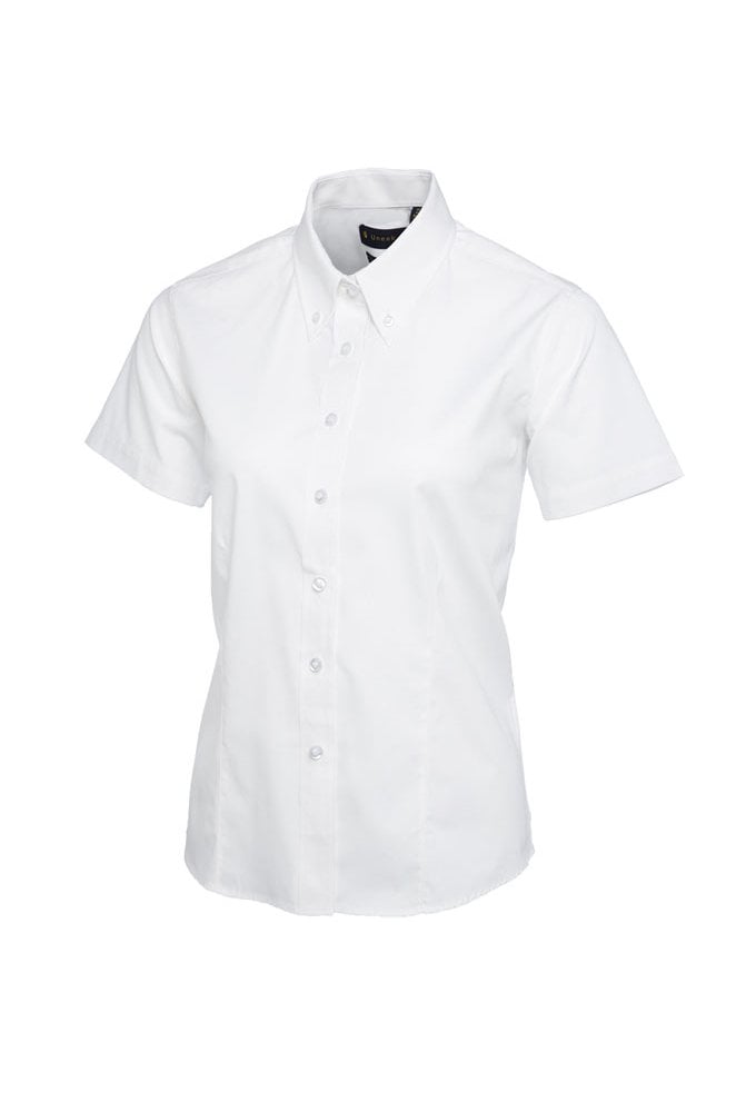 UC704 Ladies Pinpoint Short Sleeved Oxford Shirt (Size 8 to Size 24) 7 COLOURS