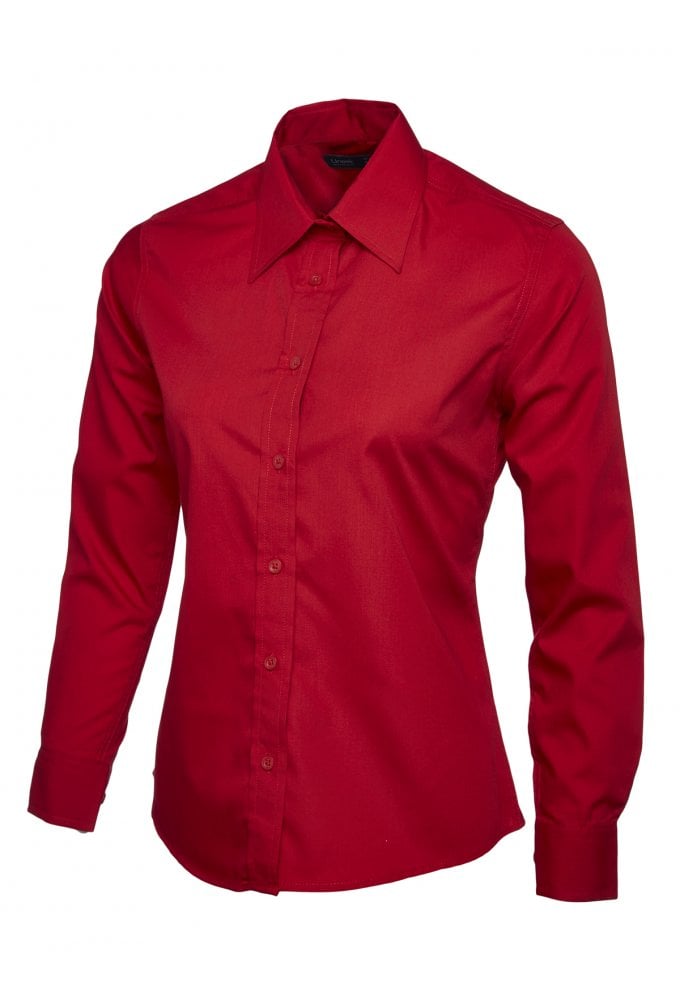 UC711 Ladies Poplin Full Sleeve Shirt (XS To 5XL) 9 COLOURS