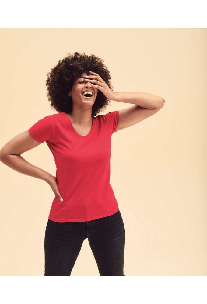 SS047 Ladys Fit ValueWeight V-Neck T-Shirt (XSmall To 2XL) 7 CLOURS