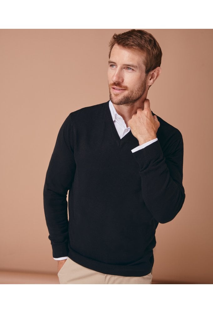 HB760 Cashmere Touch Acrylic V-Neck Jumper (XXSmall to 4Xlarge) 2 COLOURS