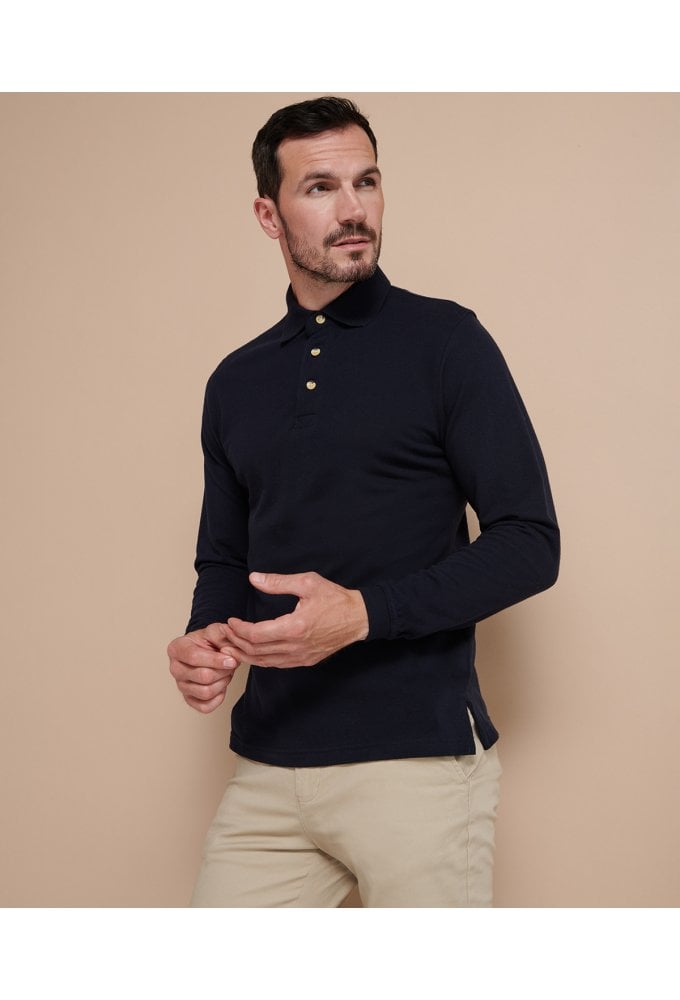 HB105 Long Sleeved Cotton Polo(Small to 2XLarge) 2 COLOURS
