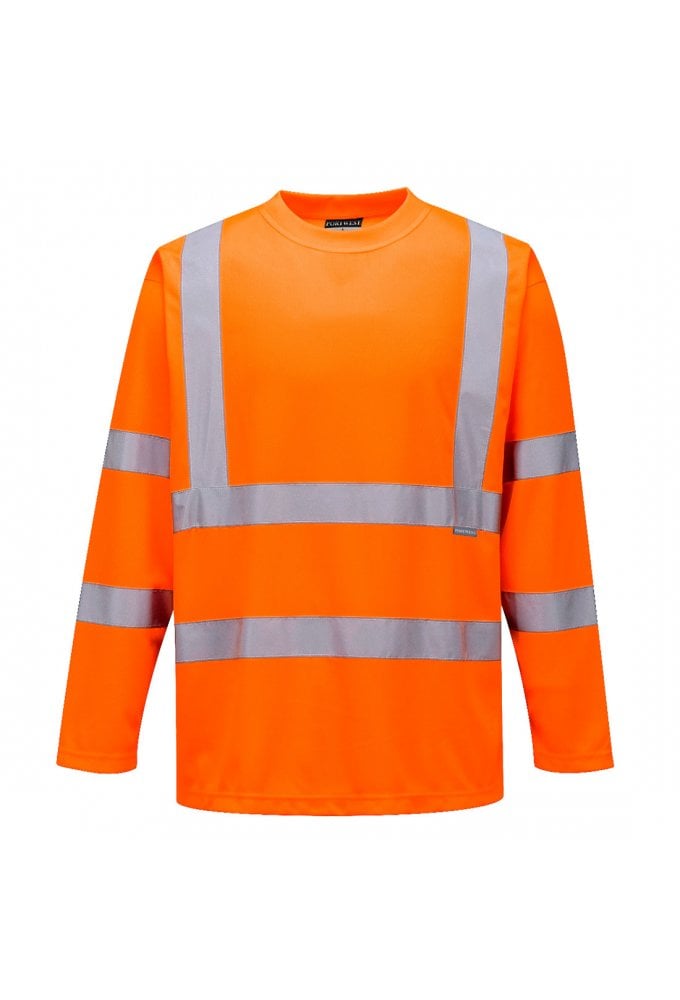 S178 Portwest Long Sleved Hi Vis T Shirt (Small to 3XLarge) 2 COLOURS RIS 3279 Orange