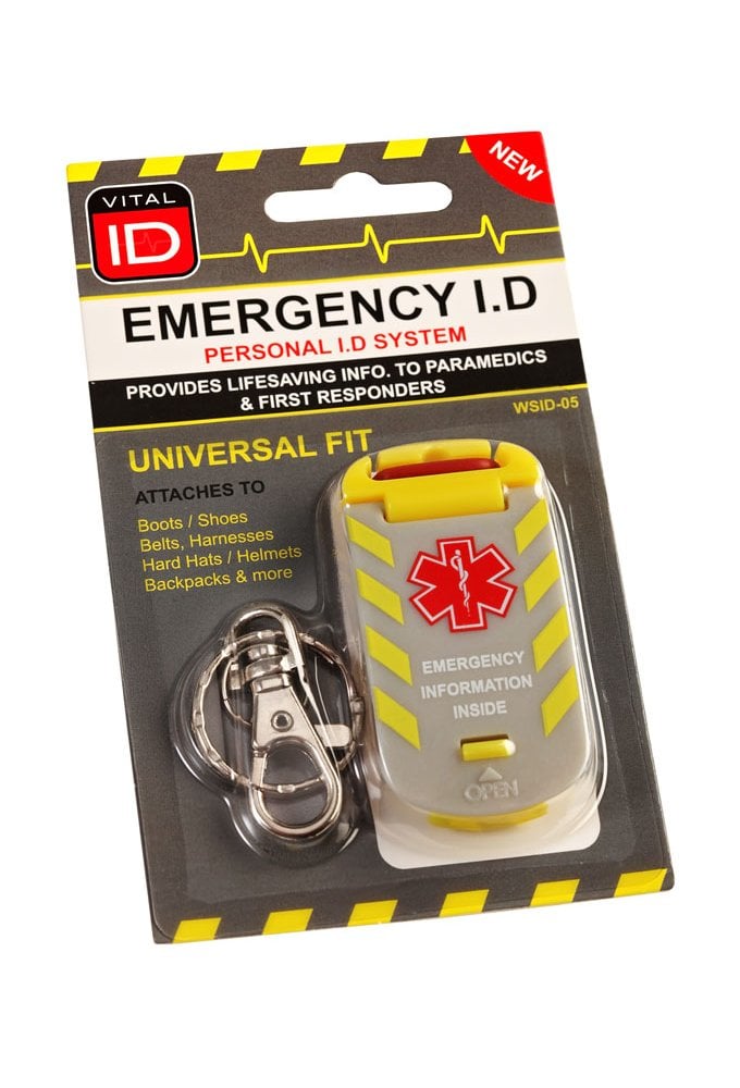 WSID05 EMERGENCY ID UNIVERSAL FIT Sold per Pack Size of 10
