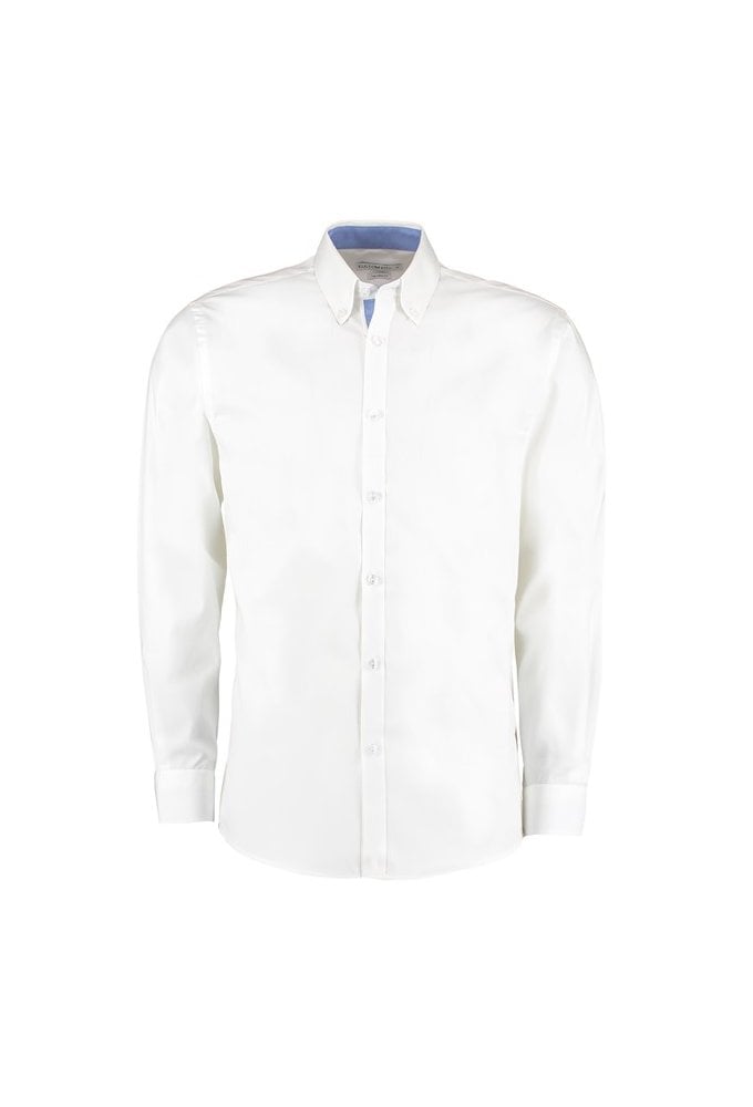 KK190 Contrast Premium Oxford Long Sleeved Shirt (Small to 2Xlarge) 4 COLOURS