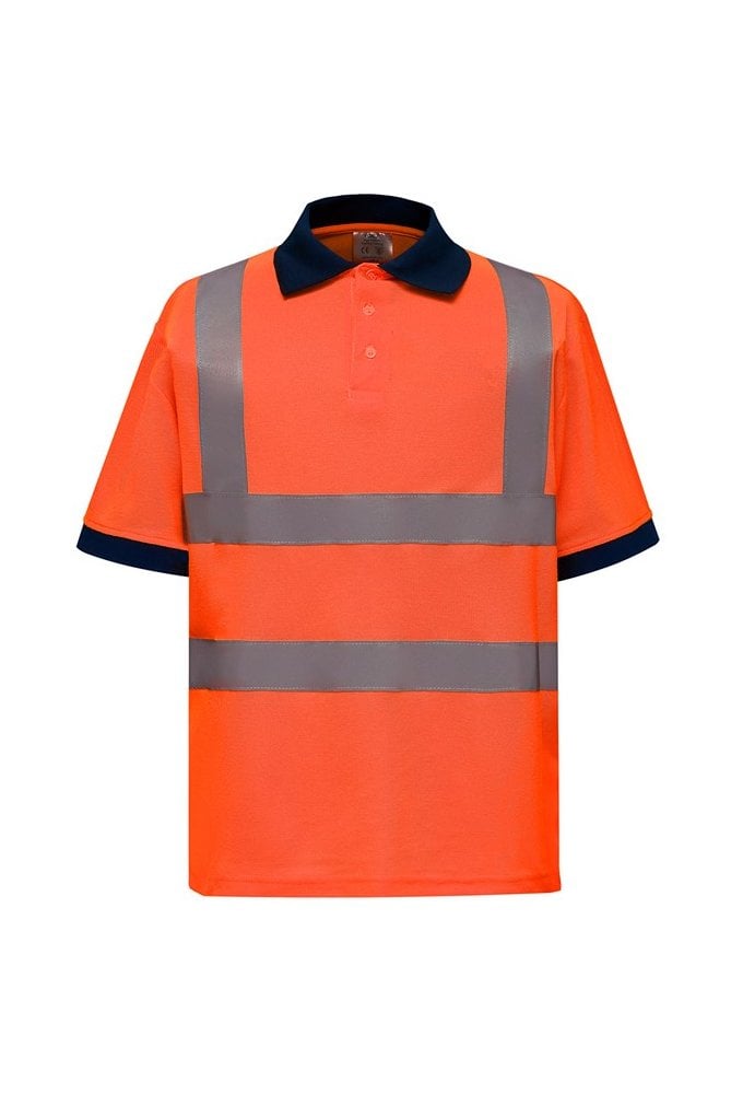 YK020 Hi-Vis Short Sleeved Polo (Small To 3XL) 4 COLOURS RIS 3279 TOM In Orange
