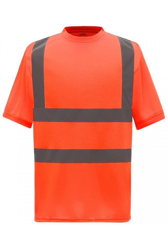 YK025 Hi-Vis Short Sleeved T-Shirt (Small To 6XL) 4 COLOURS RIS 3279 TOM In Orange
