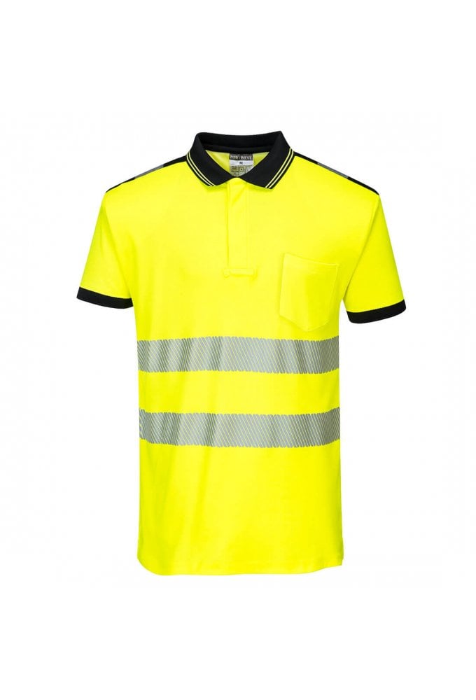 T180 - Portwest Breathable PW3 Hi-Vis Polo Shirt S/S 55% COTTON (Xsmall to 4Xlarge) 4 COLOURS