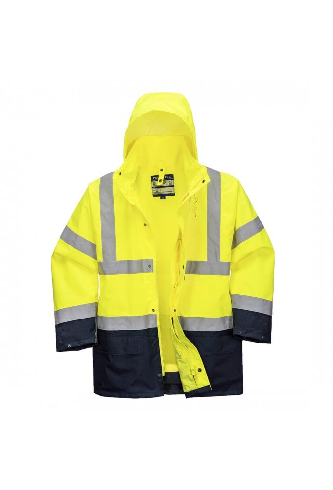 S766 Portwest 5 IN 1 HI Vis Contrast Waterproof Winter Jacket (Small to 5XLarge)