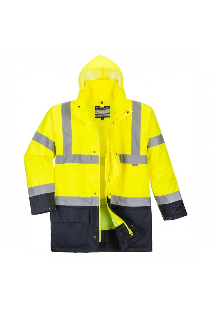 S766 Portwest 5 IN 1 HI Vis Contrast Waterproof Winter Jacket (Small to 5XLarge)