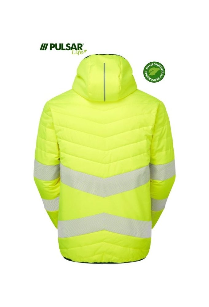 LFE962-YEL Pulsar PULSAR® LIFE GRS Ladies Reversible Puffer Jacket Yellow Size 8-26