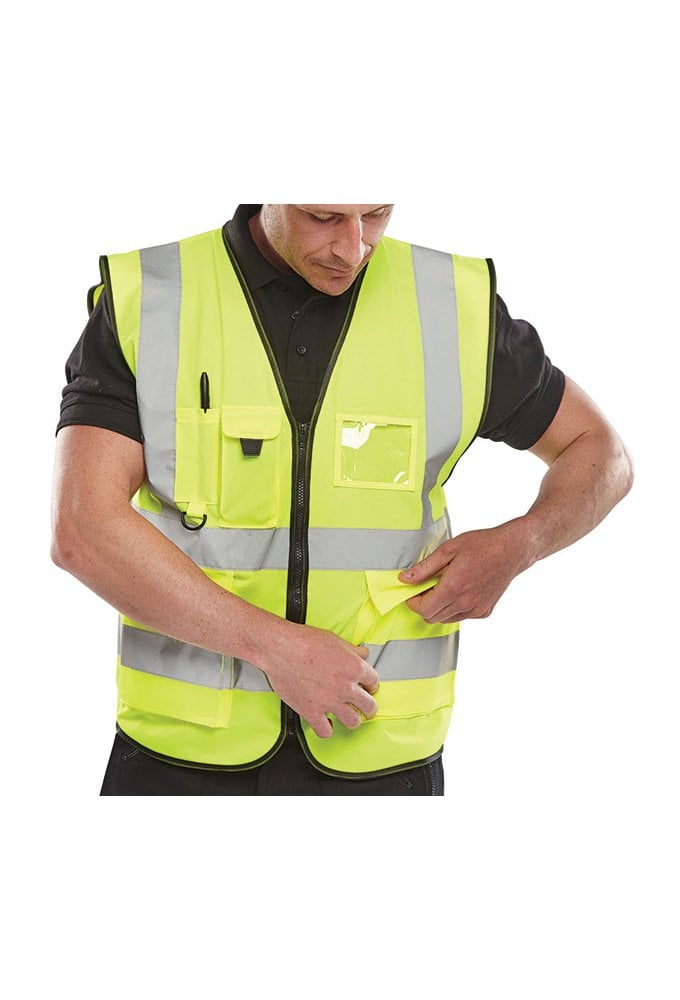 WCENGEXEC Executive Hi Vis Vests Zip Fastening (Small to 5Xlarge) 2 COLOURS