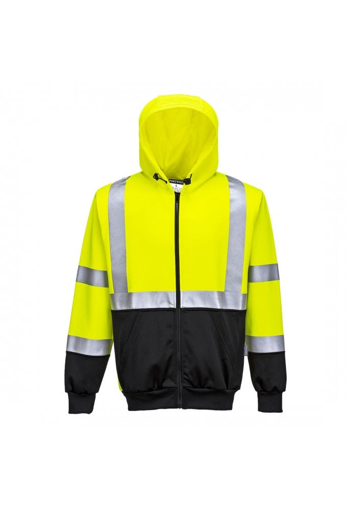 B315 - Hi-Vis Contrast Zipped Hoodie (Small to 5XLarge) 2 COLOURS RIS 3279 TOM