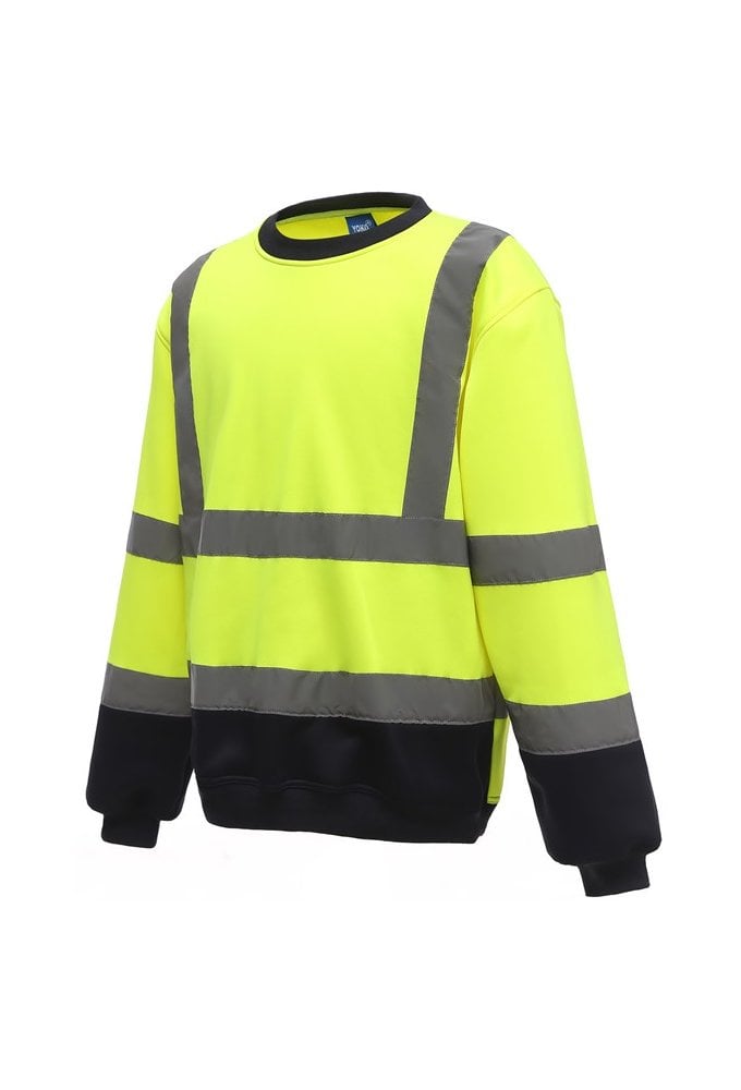 YK030 Hi-Vis Sweat Shirt (Small To 3XL) 6 COLOURS RIS 3279 TOM In Orange / Orange Navy