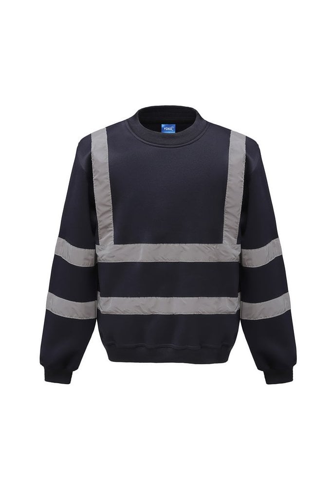 YK030 Hi-Vis Sweat Shirt (Small To 3XL) 6 COLOURS RIS 3279 TOM In Orange / Orange Navy