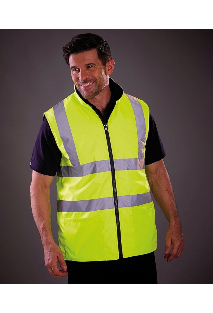 YK041 Hi-Vis Reversible Fleece Bodywarmer (Small to 3Xlarge) 2 COLOURS