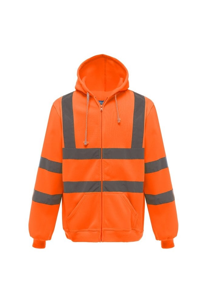 YK012 Yoko Hi Vis Full Zip Hoodie (Small to 3Xlarge) 6 COLOURS RIS 3279 TOM In Orange and Orange Navy