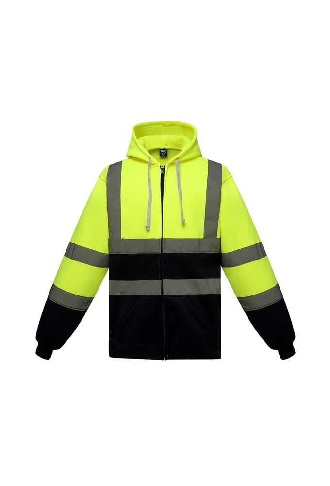 YK012 Yoko Hi Vis Full Zip Hoodie (Small to 3Xlarge) 6 COLOURS RIS 3279 TOM In Orange and Orange Navy