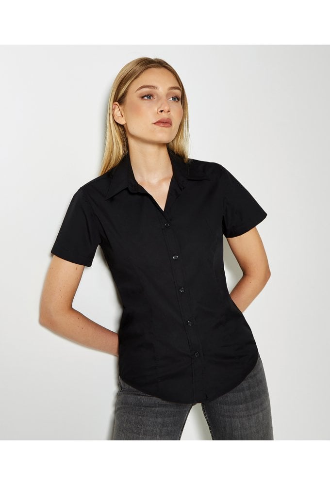 KK728 Womens Workforce Short Sleeved Blouse (Size 8 To Size 28) 2 COLOURS