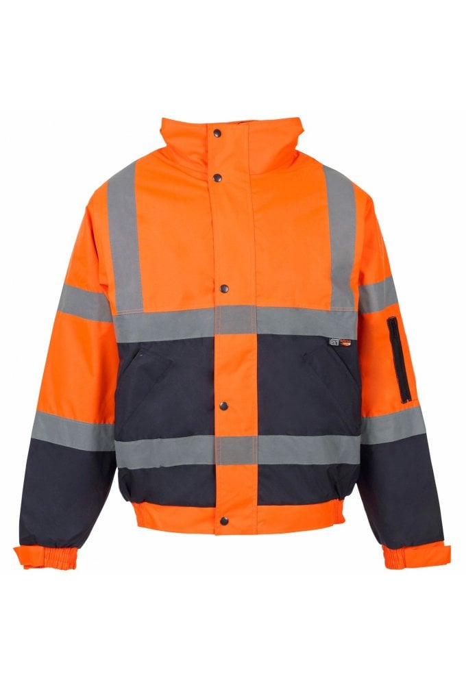 35581 Supertouch Hi Vis Orange 2 Tone Bomber Jacket (Small to 4XLarge) RIS 3279 Tom