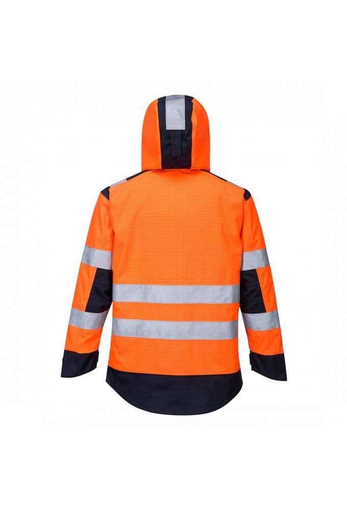 MV70 - Portwest Modaflame Rain Multi Norm Arc Jacket (Small to 4XLarge) 2 Colours RIS 3279 TOM Orange / Navy Only