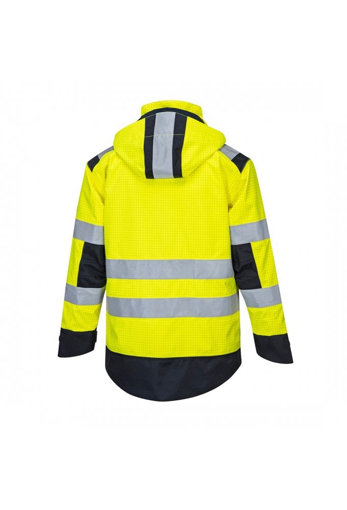 MV70 - Portwest Modaflame Rain Multi Norm Arc Jacket (Small to 4XLarge) 2 Colours RIS 3279 TOM Orange / Navy Only