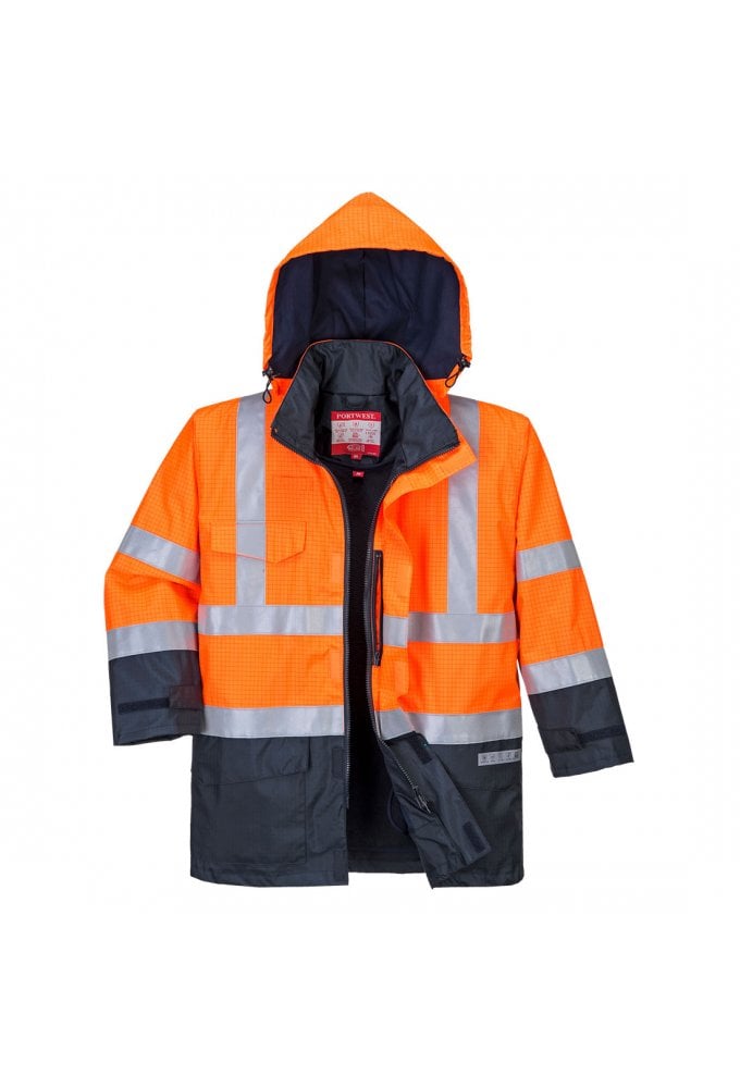 S779 - Bizflame Rain Hi-Vis Multi-Protection Jacket (Small to 3Xlarge) 2 COLOURS RIS 3279 TOM Orange Only